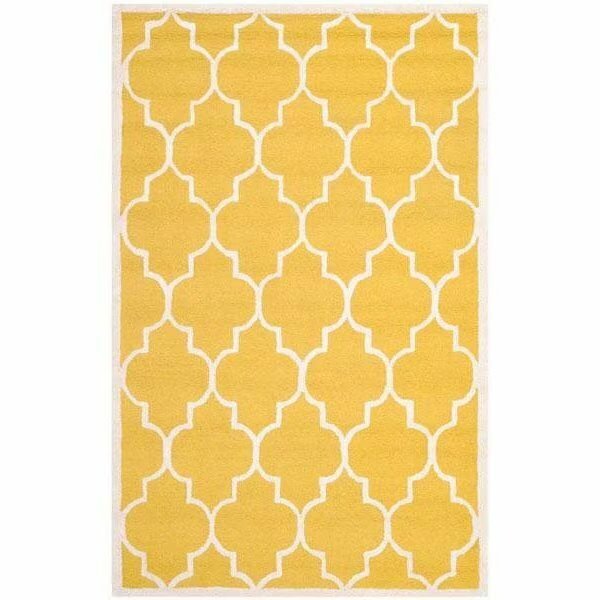 Cambridge Hand Tufted Large Rectangle Rug- Gold - Ivory- 10 x 14 ft., Safavieh, Mfr#: CAM134Q-10